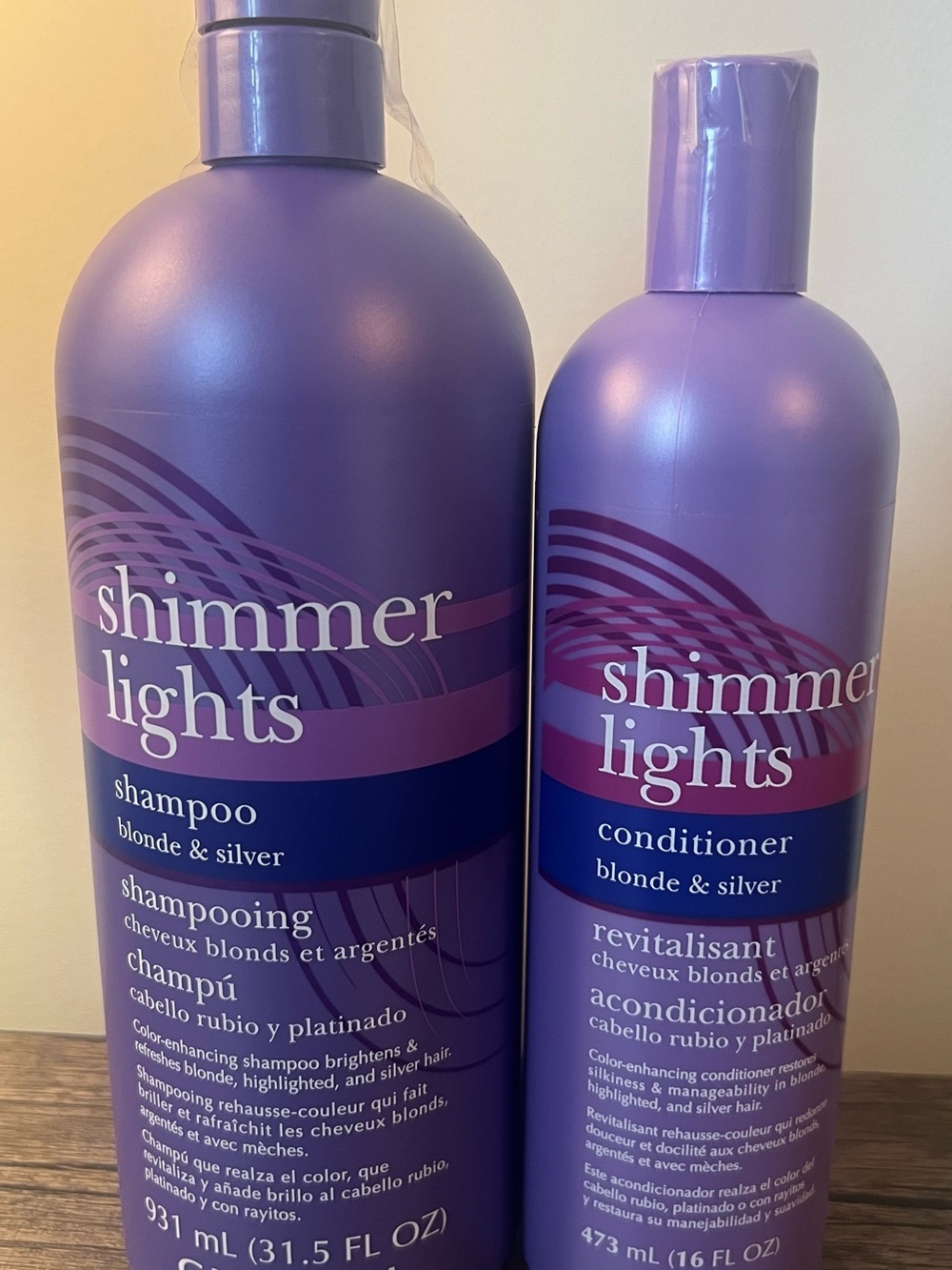 Clairol Professional Shimmer Lights Shampoo 31.5 oz + Conditioner 16 oz NEW